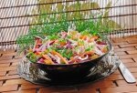 Теплый салат из запеченных овощей с заправкой из укропа